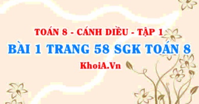 Bài 1 trang 58 SGK Toán 8 tập 1 Cánh Diều